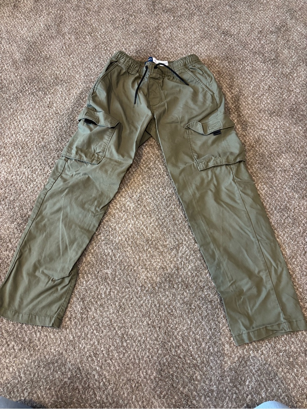 Old Navy kids Olive Green Cargo Pants with Drawstring Waist